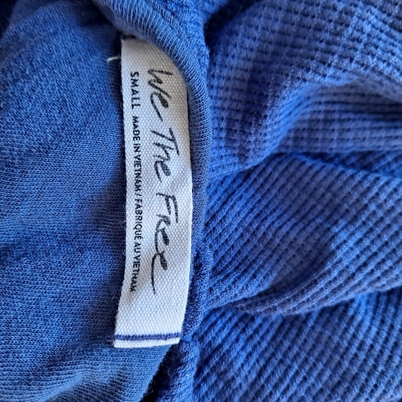 Free People We the Free Bondi Blouson Blue Thermal Crop Top szS - Picture 11 of 12